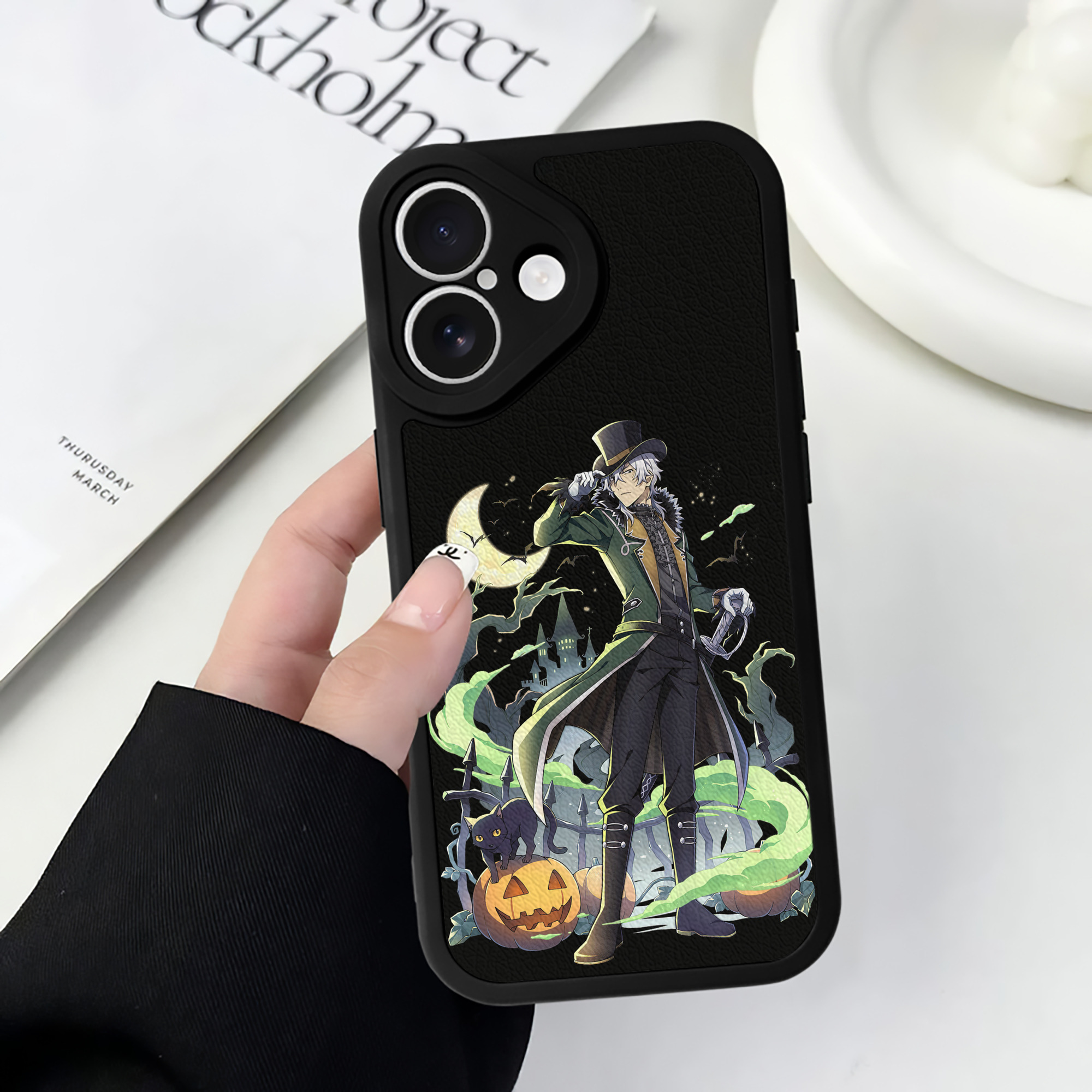 （画像用） 文豪ストレイドッグス Bungo Stray Dogs 【iPhone 16シリーズ対応】シリコンスマホケース（レザー調） 材質：シリコン